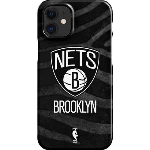 NBA Brooklyn Nets Black Animal Print iPhone 12 Mini Lite Case