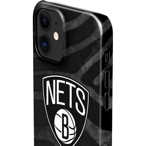 NBA Brooklyn Nets Black Animal Print iPhone 12 Mini Lite Case