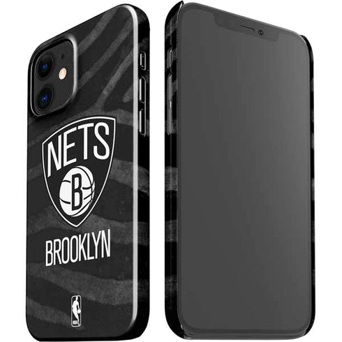 NBA Brooklyn Nets Black Animal Print iPhone 12 Mini Lite Case