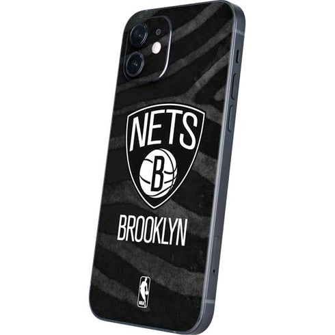 NBA Brooklyn Nets Black Animal Print iPhone 12 Mini Skin