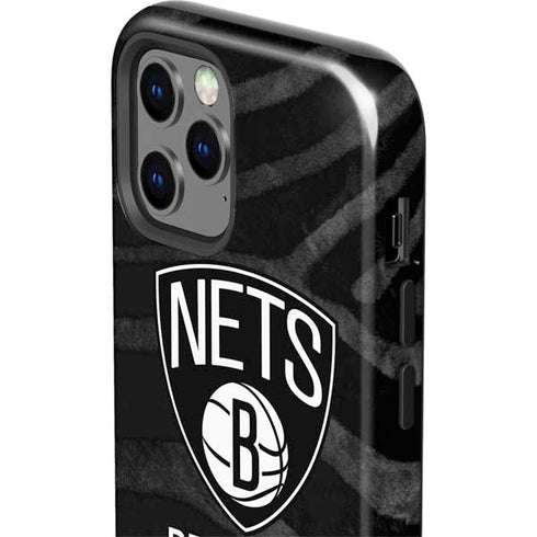 NBA Brooklyn Nets Black Animal Print iPhone 12 Pro Impact Case