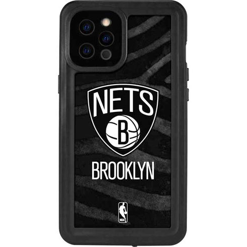 NBA Brooklyn Nets Black Animal Print iPhone 12 Pro Max Waterproof Case