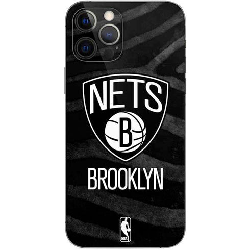 NBA Brooklyn Nets Black Animal Print iPhone 12 Pro Skin