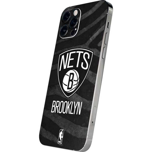 NBA Brooklyn Nets Black Animal Print iPhone 12 Pro Skin