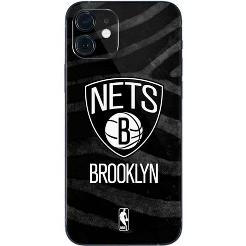 NBA Brooklyn Nets Black Animal Print iPhone 12 Skin