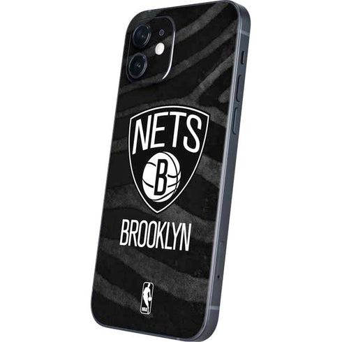 NBA Brooklyn Nets Black Animal Print iPhone 12 Skin