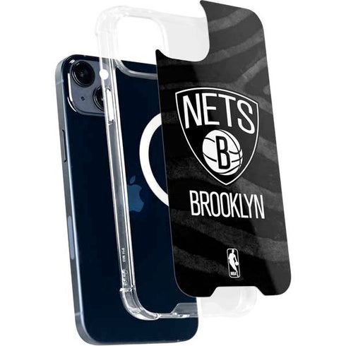 NBA Brooklyn Nets Black Animal Print iPhone 15 Plus MagSafe Case