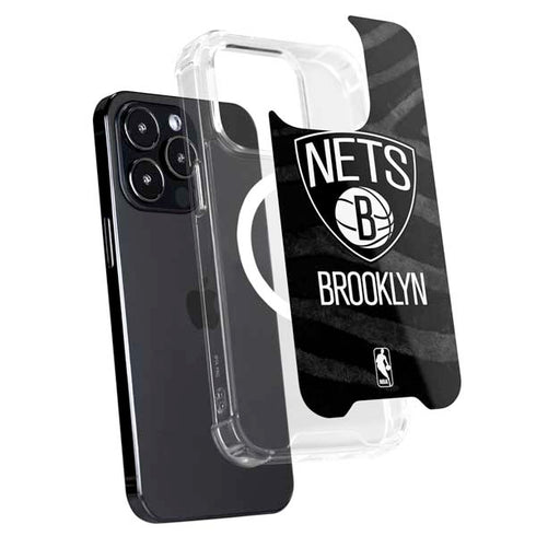 NBA Brooklyn Nets Black Animal Print iPhone 15 Pro Max MagSafe Case