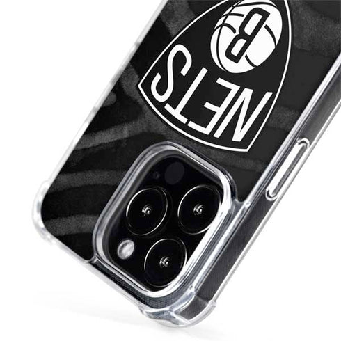 NBA Brooklyn Nets Black Animal Print iPhone 14 Pro Max MagSafe Case