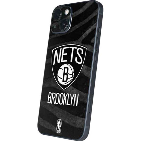 NBA Brooklyn Nets Black Animal Print iPhone 14 Skin