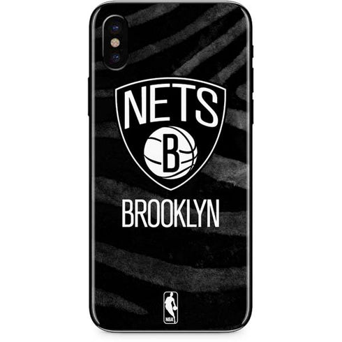 NBA Brooklyn Nets Black Animal Print iPhone X Skin