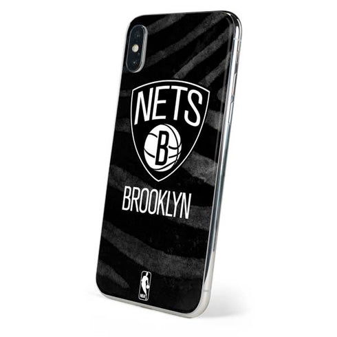 NBA Brooklyn Nets Black Animal Print iPhone X Skin