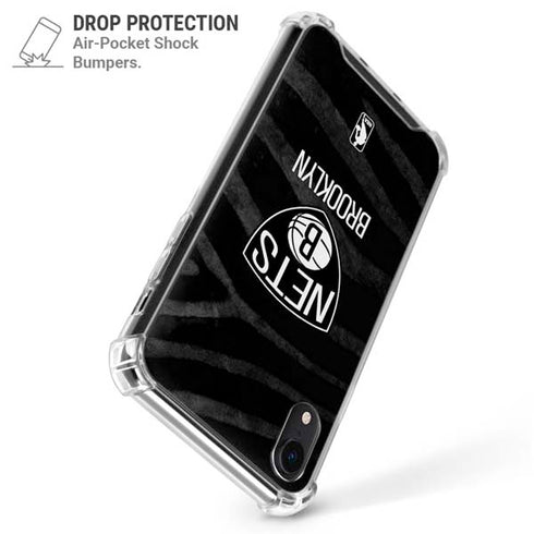 NBA Brooklyn Nets Black Animal Print iPhone XR Clear Case