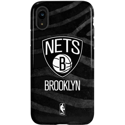NBA Brooklyn Nets Black Animal Print iPhone XR Pro Case