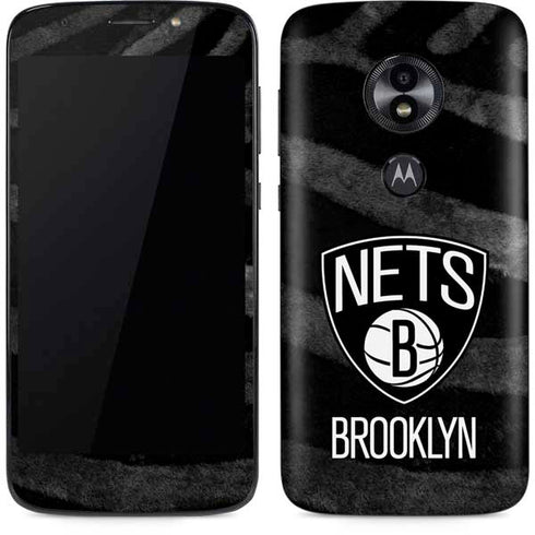 NBA Brooklyn Nets Black Animal Print Moto E5 Play Skin