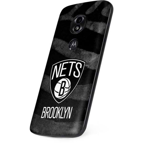 NBA Brooklyn Nets Black Animal Print Moto E5 Play Skin