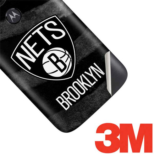 NBA Brooklyn Nets Black Animal Print Moto E5 Play Skin