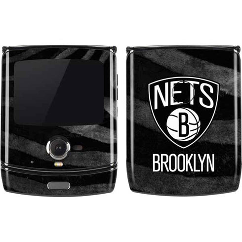 NBA Brooklyn Nets Black Animal Print Motorola RAZR Skin