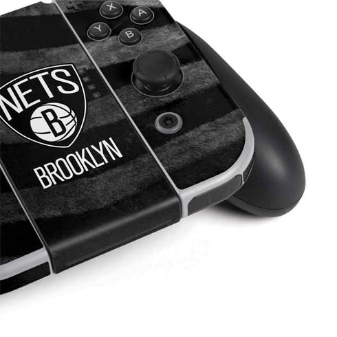 NBA Brooklyn Nets Black Animal Print Nintendo Switch OLED (2021) Skin