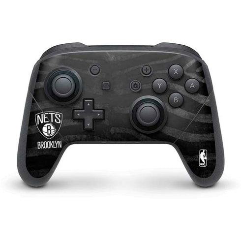 NBA Brooklyn Nets Black Animal Print Nintendo Switch Pro Controller Skin