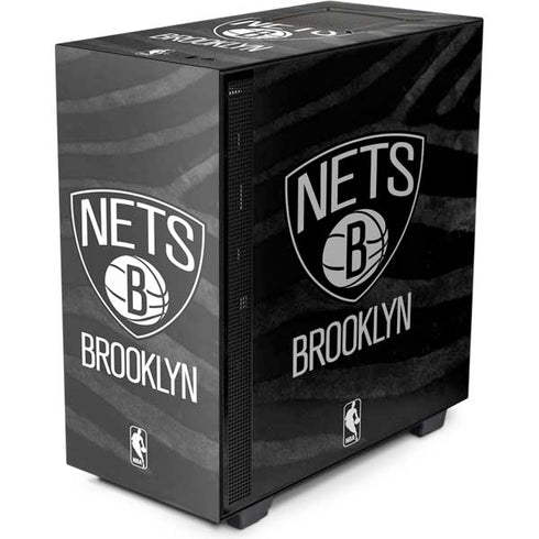 NBA Brooklyn Nets Black Animal Print NZXT H510 Compact ATX Mid-Tower Case Skin