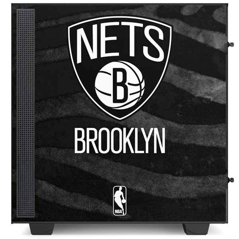 NBA Brooklyn Nets Black Animal Print NZXT H510 Compact ATX Mid-Tower Case Skin
