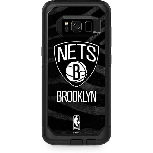 NBA Brooklyn Nets Black Animal Print Otterbox Commuter Galaxy Skin