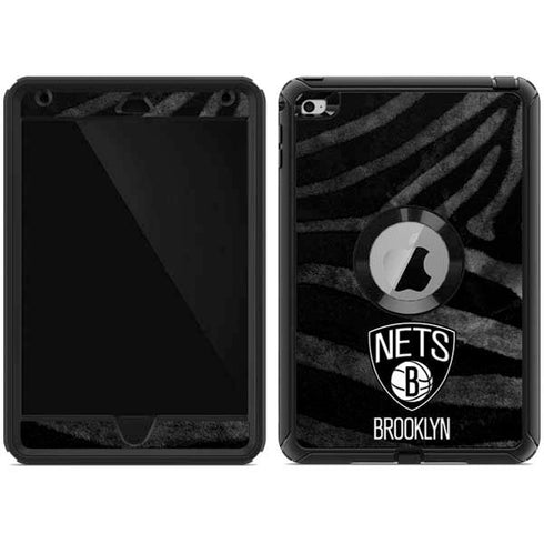 NBA Brooklyn Nets Black Animal Print Otterbox Defender iPad Skin
