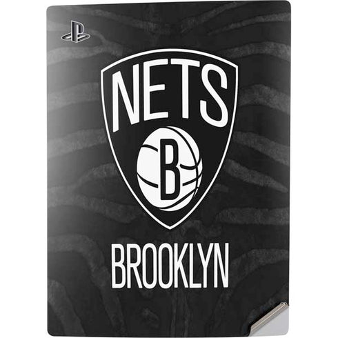 NBA Brooklyn Nets Black Animal Print PS5 Digital Edition Console Skin