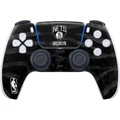 NBA Brooklyn Nets Black Animal Print PS5 Controller Skin
