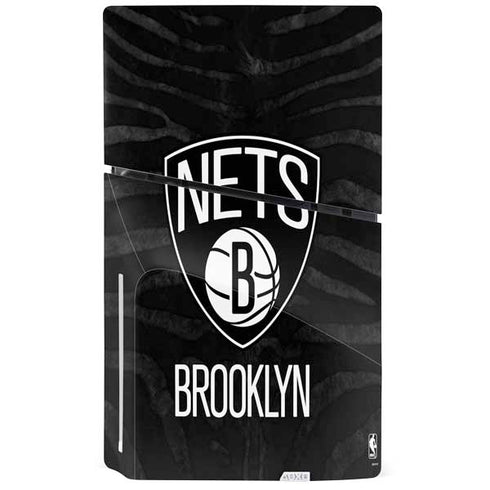 NBA Brooklyn Nets Black Animal Print PS5 Slim Disk Console Skin