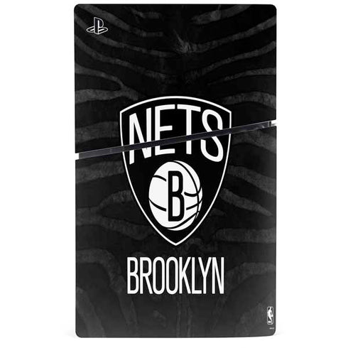 NBA Brooklyn Nets Black Animal Print PS5 Slim Digital Edition Console Skin