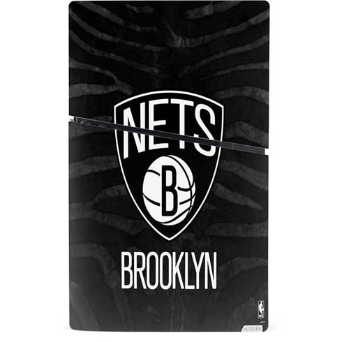 NBA Brooklyn Nets Black Animal Print PS5 Slim Digital Edition Console Skin