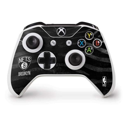 NBA Brooklyn Nets Black Animal Print Xbox One S Controller Skin