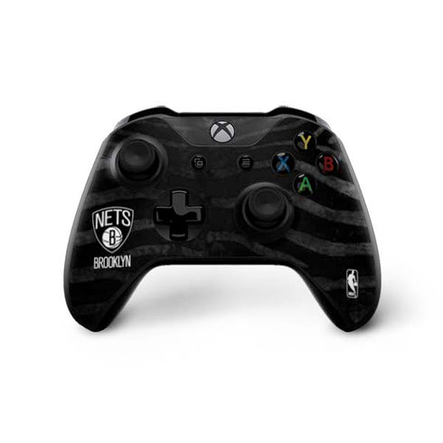 NBA Brooklyn Nets Black Animal Print Xbox One X Controller Skin