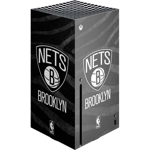 NBA Brooklyn Nets Black Animal Print Xbox Series X Console Skin