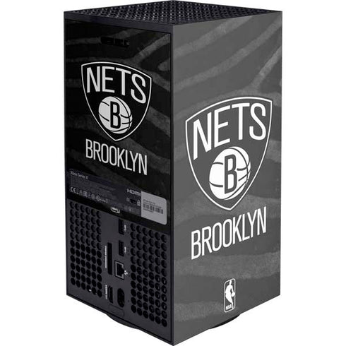NBA Brooklyn Nets Black Animal Print Xbox Series X Console Skin
