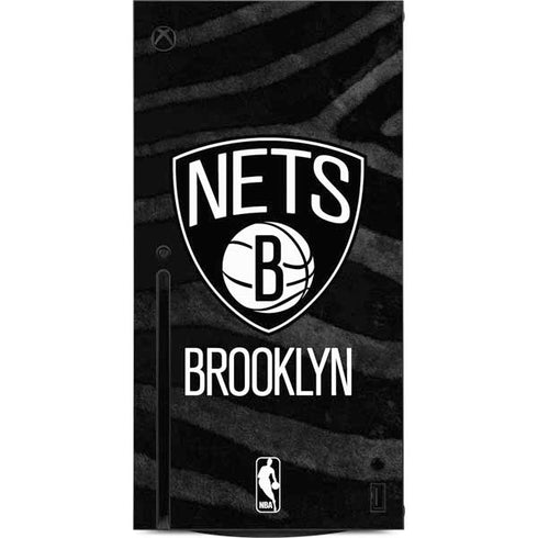 NBA Brooklyn Nets Black Animal Print Xbox Series X Console Skin