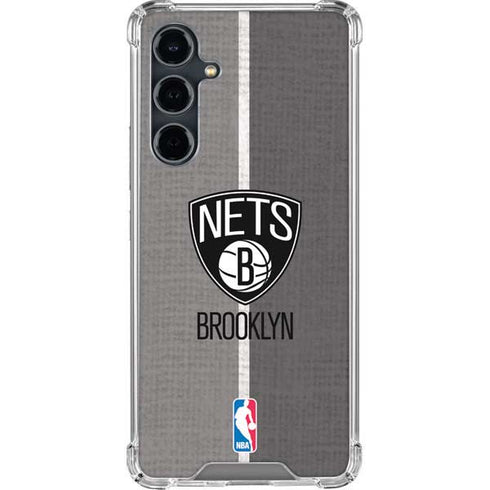 NBA Brooklyn Nets Canvas Galaxy S23 FE Clear Case