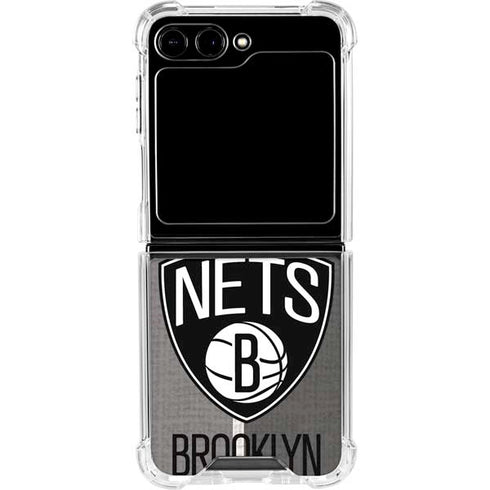 NBA Brooklyn Nets Canvas Galaxy Z Flip5 5G Clear Case