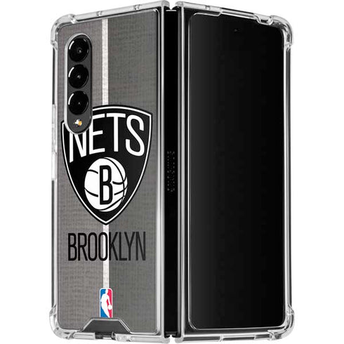 NBA Brooklyn Nets Canvas Galaxy Z Fold4 5G Clear Case