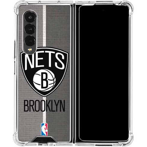 NBA Brooklyn Nets Canvas Galaxy Z Fold4 5G Clear Case