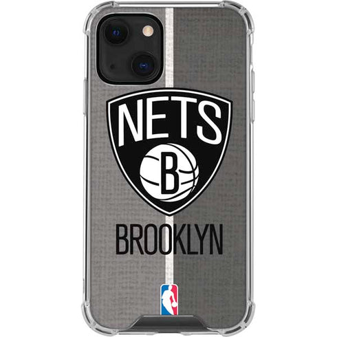 NBA Brooklyn Nets Canvas iPhone 13 Clear Case