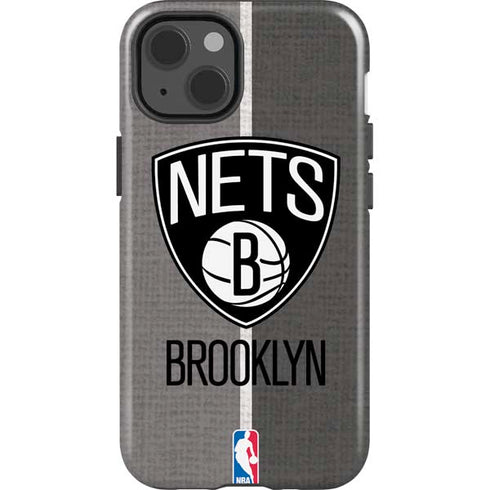 NBA Brooklyn Nets Canvas iPhone 15 Impact Case
