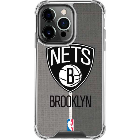 NBA Brooklyn Nets Canvas iPhone 14 Pro Clear Case