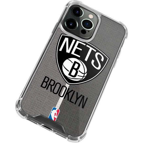 NBA Brooklyn Nets Canvas iPhone 14 Pro Clear Case