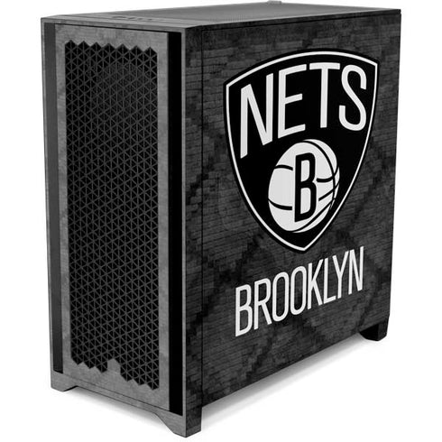 NBA Brooklyn Nets Dark Rust Corsair 4000D Tempered Glass Mid-Tower ATX Case Skin