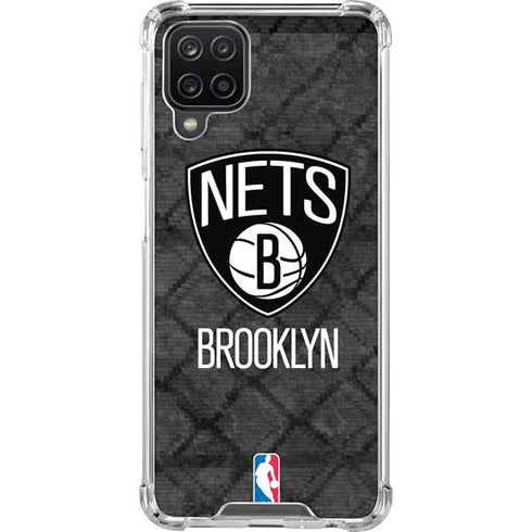 NBA Brooklyn Nets Dark Rust Galaxy A12 Clear Case