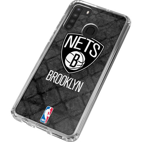 NBA Brooklyn Nets Dark Rust Galaxy A21 Clear Case