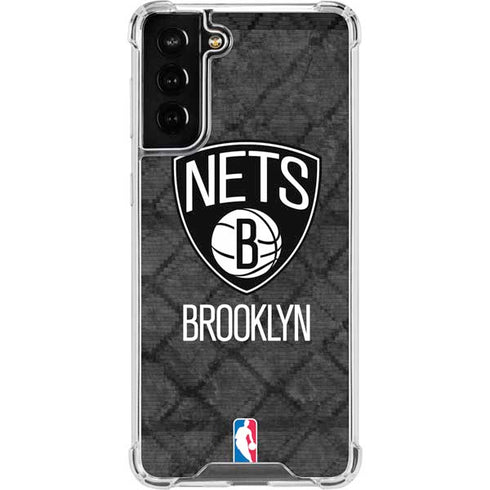 NBA Brooklyn Nets Dark Rust Galaxy S21 FE Clear Case
